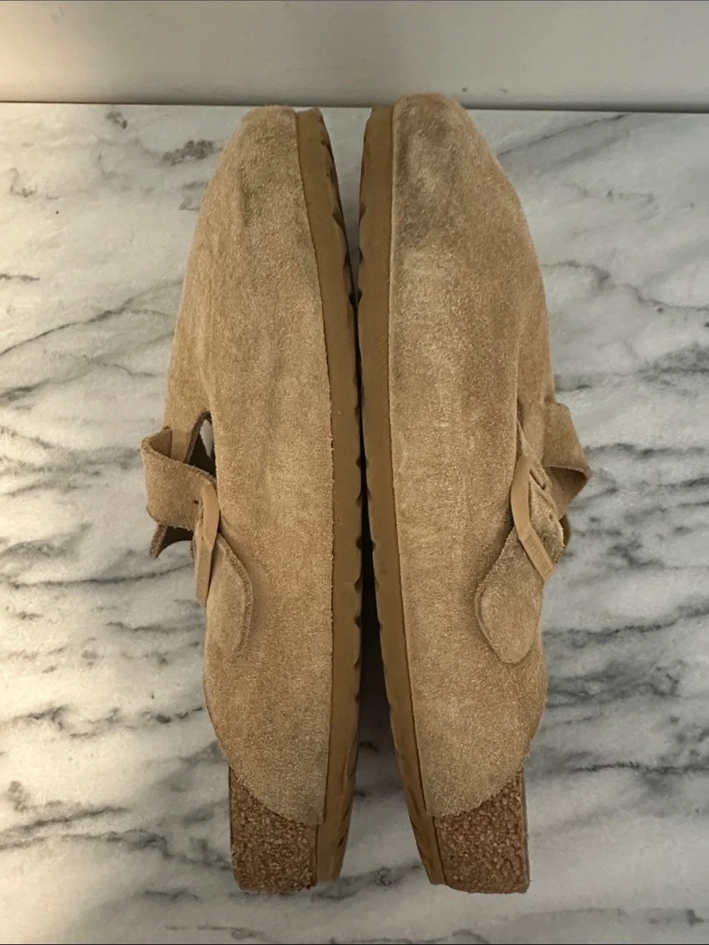 Birkenstocks Men's Suede Slip-On Clog in Tan - Adjustable Buckle Germany Sz 43